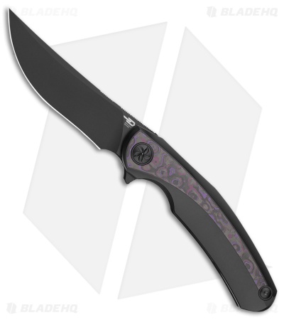 Bestech Knives SAMBAC Frame Lock Knife Purple Haze Fat Carbon (3.6" Black)