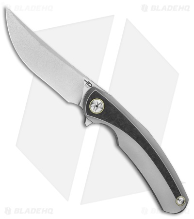 Bestech Knives SAMBAC MagnaCut Frame Lock Knife Ti + Marble CF (3.6" SW/Satin)