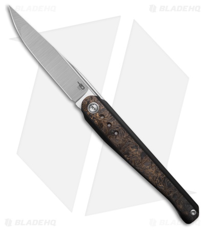 Bestech Knives Spear Phisher Frame Lock Knife Dark Matter Gold (3.5" Satin)