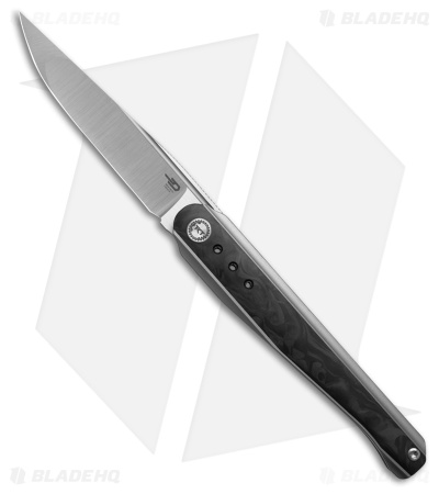 Bestech Knives Spear Phisher Frame Lock Knife Marbled CF/Ti (3.5" Satin)