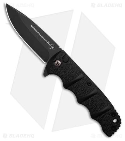 Boker Kalashnikov Drop Point Button Lock Flipper Knife (3.3" Black Stonewash)