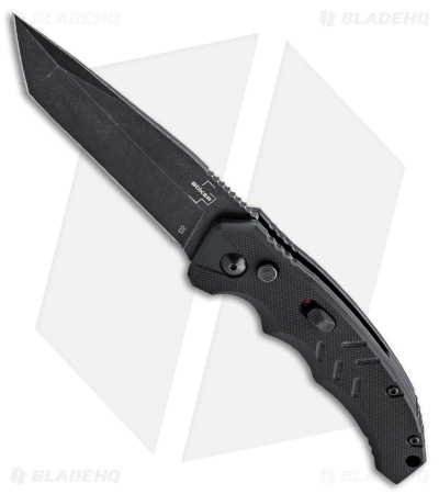 Boker Plus Intention II Tanto Push Button Knife Black G-10 (3.3