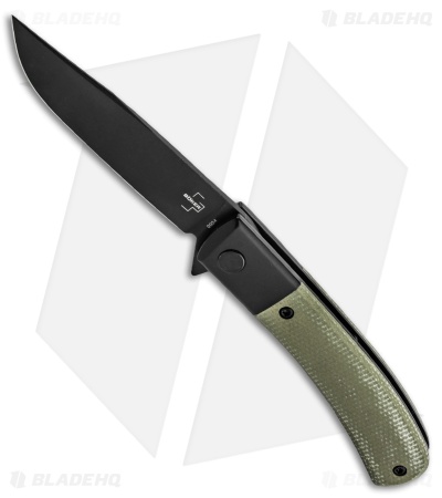 Boker Plus Modern Gentleman Liner Lock Knife Green Micarta (2.95" Black)