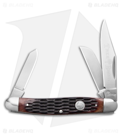 Boker Large Stockman Traditional Pocket Knife Jigged Brown Bone 110857