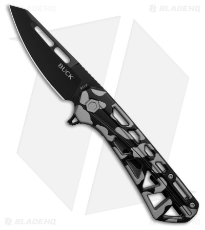Buck Knives 811 Trace OPS Reverse Tanto Knife Black/Gray Aluminum (3.2" Black)