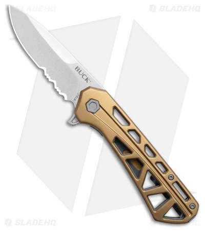 Buck Knives 812 Trace Drop Point Knife Bronze Aluminum (3.2" SW Serr)