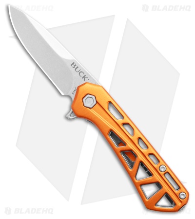 Buck Knives 814 Mini Trace Drop Point Knife Orange Aluminum (2.4" SW)