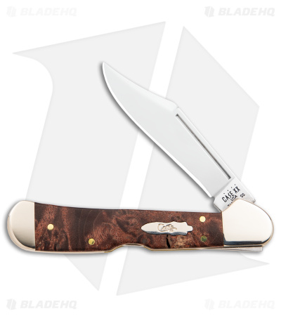 Case Knives Mini CopperLock Knife 3.6" Brown Maple Burl Wood (71749L SS) 64067