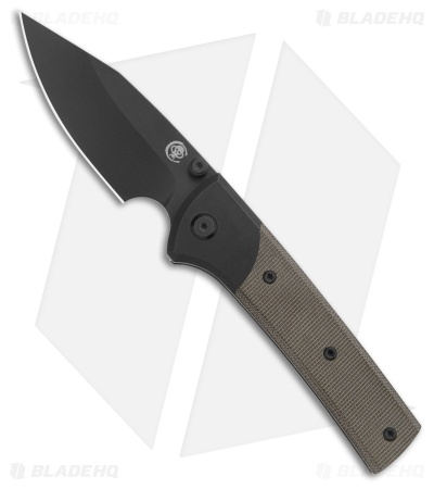Chaves Scapegoat Street Frame Lock Knife Black Ti/Green Micarta (3.5" PVD) BHQ