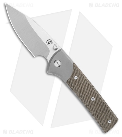 Chaves Scapegoat Street Frame Lock Knife Ti/Green Micarta (3.5" Satin) BHQ
