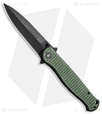 CIVIVI Robert Saniscalchi RS71 Liner Lock Knife Green Canvas Micarta (4" Black S