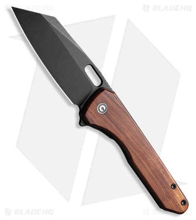CIVIVI Nugz Liner Lock Knife Guibourtia Wood (3.2" Black Stonewash 14C28N)