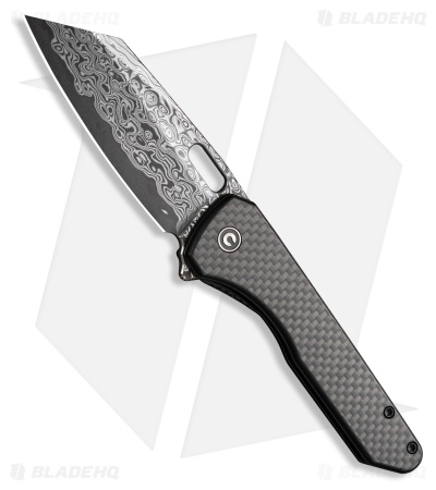 CIVIVI Nugz Liner Lock Knife Twill Carbon Fiber/Black G-10 (3.2" Damascus)