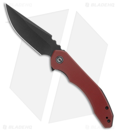 CIVIVI Bryan Montalvo Bluetick Liner Lock Knife Burgandy G-10 (3.5" Black SW)