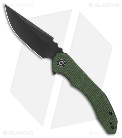 CIVIVI Bryan Montalvo Bluetick Liner Lock Knife Green Micarta (3.5" Black SW)