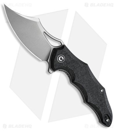 CIVIVI Chiro Clip Point Liner Lock Knife Black Shredded G-10 (3.1" Satin)