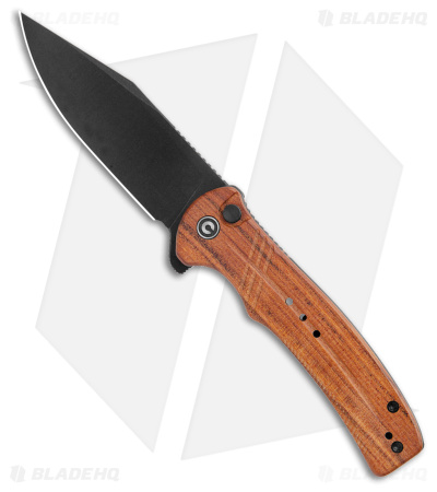 CIVIVI Cogent Button Lock Flipper Knife Guibourtia Wood Handle (3.5" Stonewash)