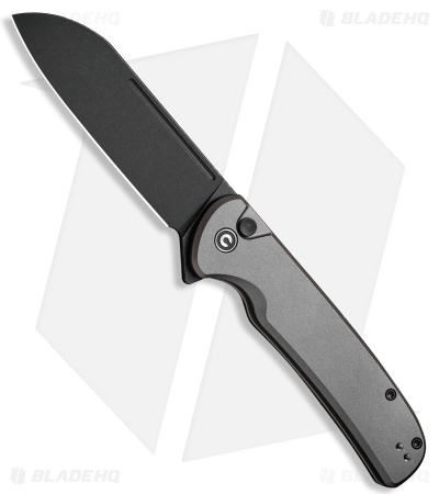 CIVIVI Chevalier II Button Lock Knife Gray Aluminum (3.4" Black SW) C20022B-3
