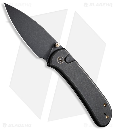 WE Knife Co. Qubit Button Lock Knife  Black Titanium (2.98" Black Stonewash)