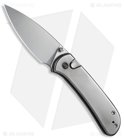 WE Knife Co. Qubit Button Lock Knife Gray Titanium (3.25" Bead Blast)