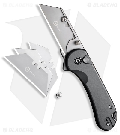 CIVIVI Elementum Utility Button Lock Knife Gray Aluminum (2.5