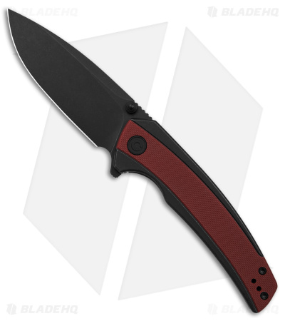 CIVIVI Teraxe Drop Point Frame Lock Knife Burgundy G-10 (3.5" Black SW) C20036-1