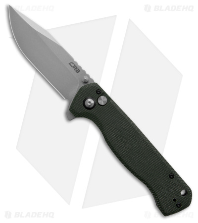 CJRB Cutlery Chord Button Lock Knife Green Micarta (3.5" Satin)