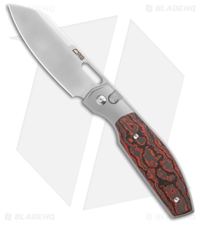 CJRB EKKO Button Lock Knife Fat Carbon/Titanium (3.23" Polish S90V)