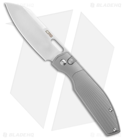 CJRB EKKO Button Lock Knife Gray Titanium (3.23" Polish S90V)
