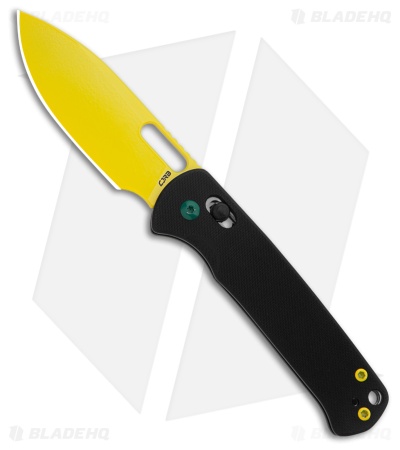 CJRB Hectare Crossbar Lock Knife Black G-10 (3.2" Paint Spraying Yellow)*DISC*