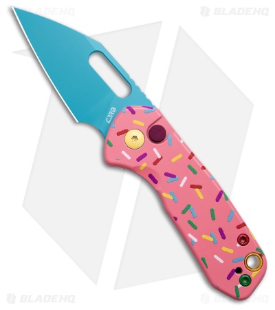 CJRB Mini Pyrite Button Lock Knife Dessert Warrior (2.1" Blue AR-RPM9)