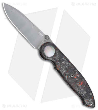 CRKT Pursue Liner Lock Knife FatCarbon Dark Matter  (3.15" Damasteel) 4011