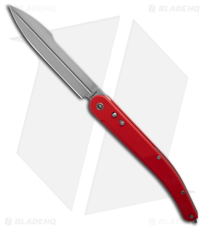 Daggerr Knives Navaja De Combate Button Lock Knife Red G-10 (5.6" Satin VG10)