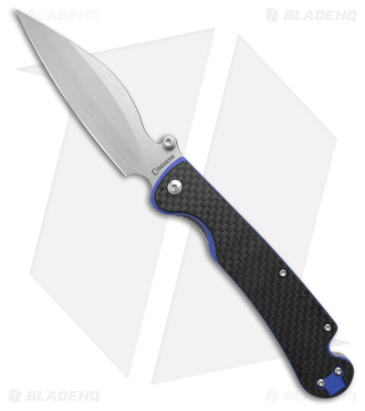 Daggerr Knives Pelican Liner Lock Knife Carbon Fiber (4" Stonewash D2)