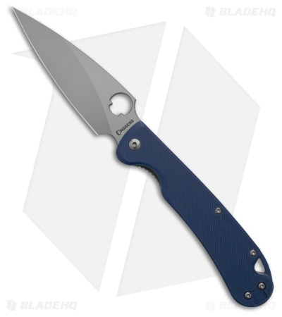 Daggerr Knives Zhalo Liner Lock Knife Dark Blue G-10 (3.9" Bead Blast VG10)