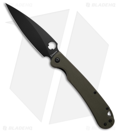 Daggerr Knives Zhalo XL Liner Lock Knife Olive G-10 (4.5" Black)
