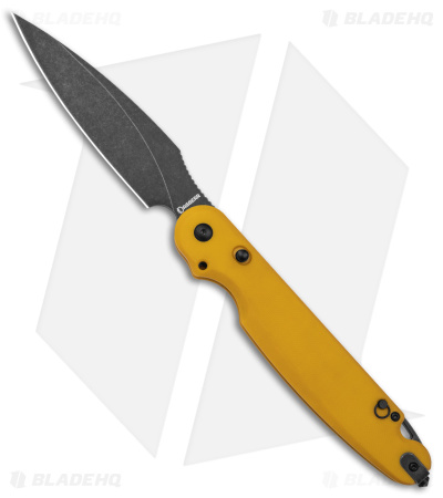 Daggerr Knives Parrot Liner Lock Knife Yellow G-10 (4.75" Black SW)