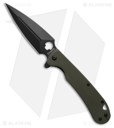 Daggerr Knives Arrow Liner Lock Flipper Knife Olive G-10 (3.9" DLC D2)