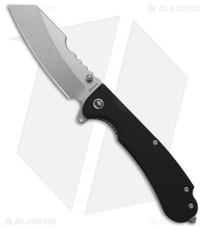 Daggerr Knives Rhino Liner Lock Knife Black FRN (3.5" Stonewash) RNFRNBKSW
