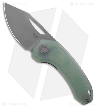 Damned Designs Anzu XL Liner Lock Knife Jade G10 (3" SW) 14c28n