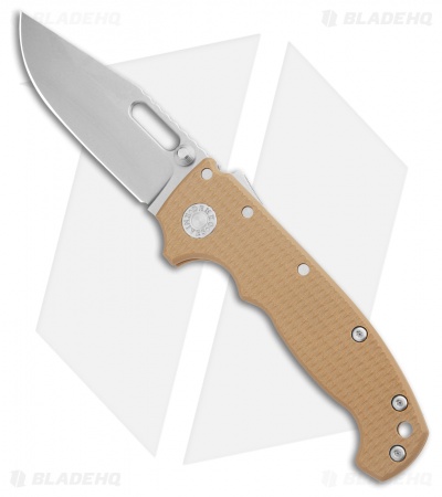 Demko Knives MG AD20S Clip Point Shark-Lock Knife Brown G-10 (3.75" Stonewash)