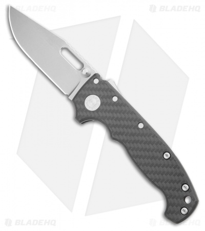 Demko Knives MG AD20S Clip Point Shark-Lock Knife Carbon Fiber (3.75" Stonewash)