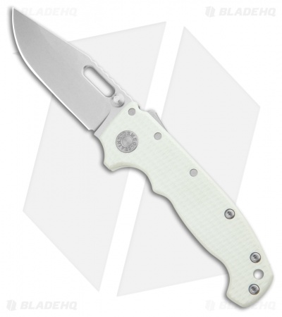Demko Knives MG AD20S Clip Point Shark-Lock Knife White G-10 (3.75" Stonewash)
