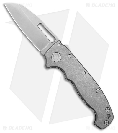 Demko Knives MG AD20S Slicer Shark-Lock Knife Smooth Ti (3.6" Stonewash M4)