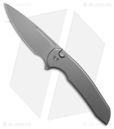 Ferrum Forge Stinger Button Lock Knife Stonewashed Titanium (3.25" SW)