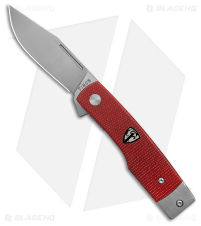 Finch Knife Co. Hatfield Flipper Knife Red Micarta - Blade Hq