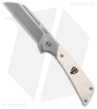 Finch Knife Co. Hellfire Liner Lock Knife White Jigged Bone (3" Satin )
