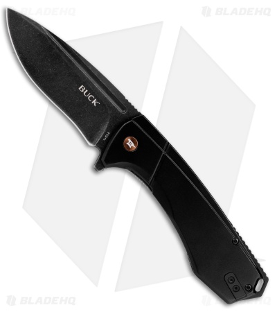 Buck 713 Ruckus Frame Lock Knife Black Al + Copper Hardware (3.5" Black SW)