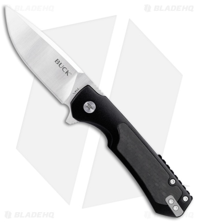 Buck Stinger Frame Lock Knife Black Aluminum + Carbon Fiber (3" Satin D2)