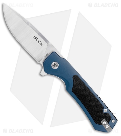 Buck Stinger Frame Lock Knife Blue Aluminum + Carbon Fiber (3" Satin D2)